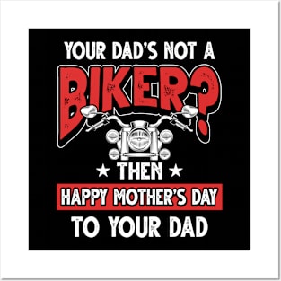 Funny Motorcycle Saying Biker Dad Father's Day Gift Posters and Art